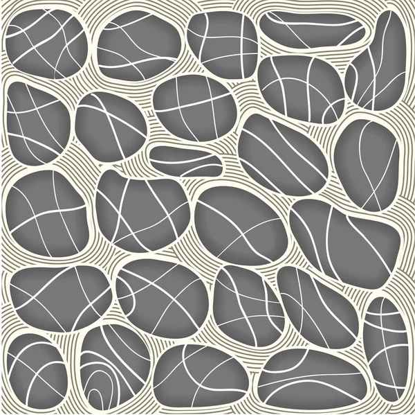 石头和沙子圆形旋流 — 图库矢量图片