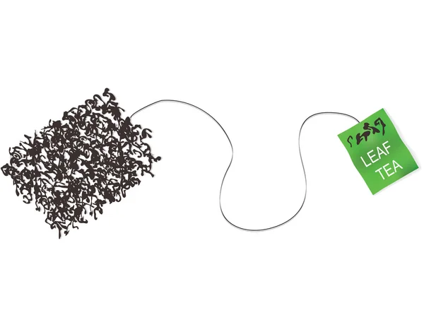 Teabag από τσάι φύλλα έννοια — Διανυσματικό Αρχείο