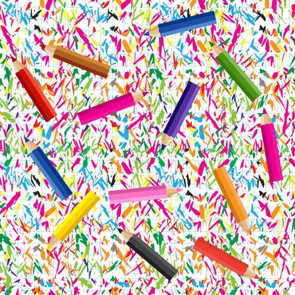 Färgglada pennor och linjer — Stock vektor
