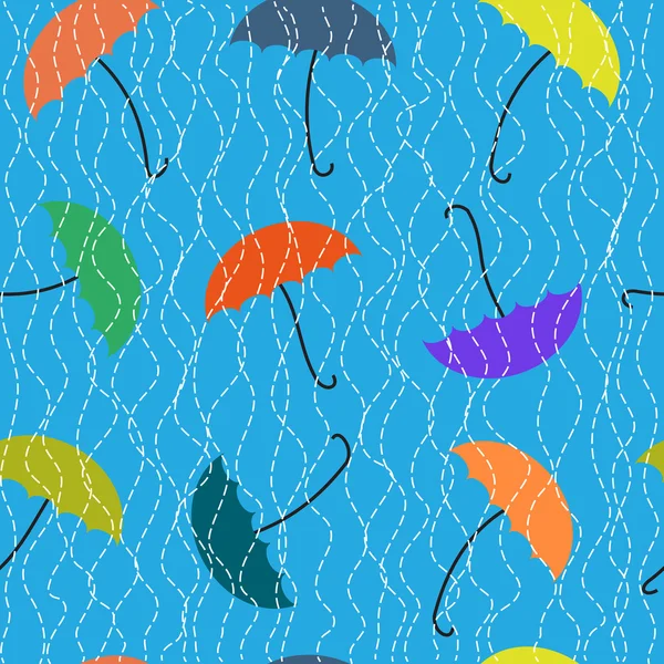 Барвисті парасольки і дощ . — стоковий вектор