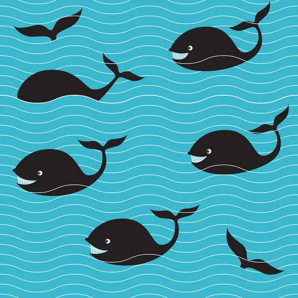 Море і спостереження за китами — стоковий вектор