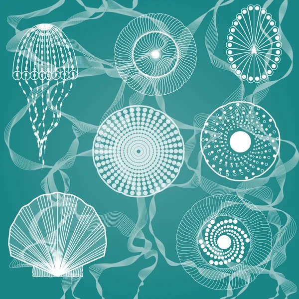 Sea creatures — Stock Vector