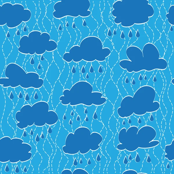 Cielo, nube y lluvia caen — Vector de stock