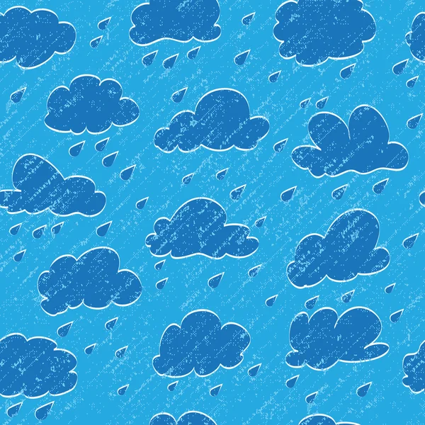 Cielo, nube, gota y lluvia grunge — Vector de stock