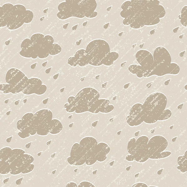 Hemel, cloud, drop en grunge regen — Stockvector