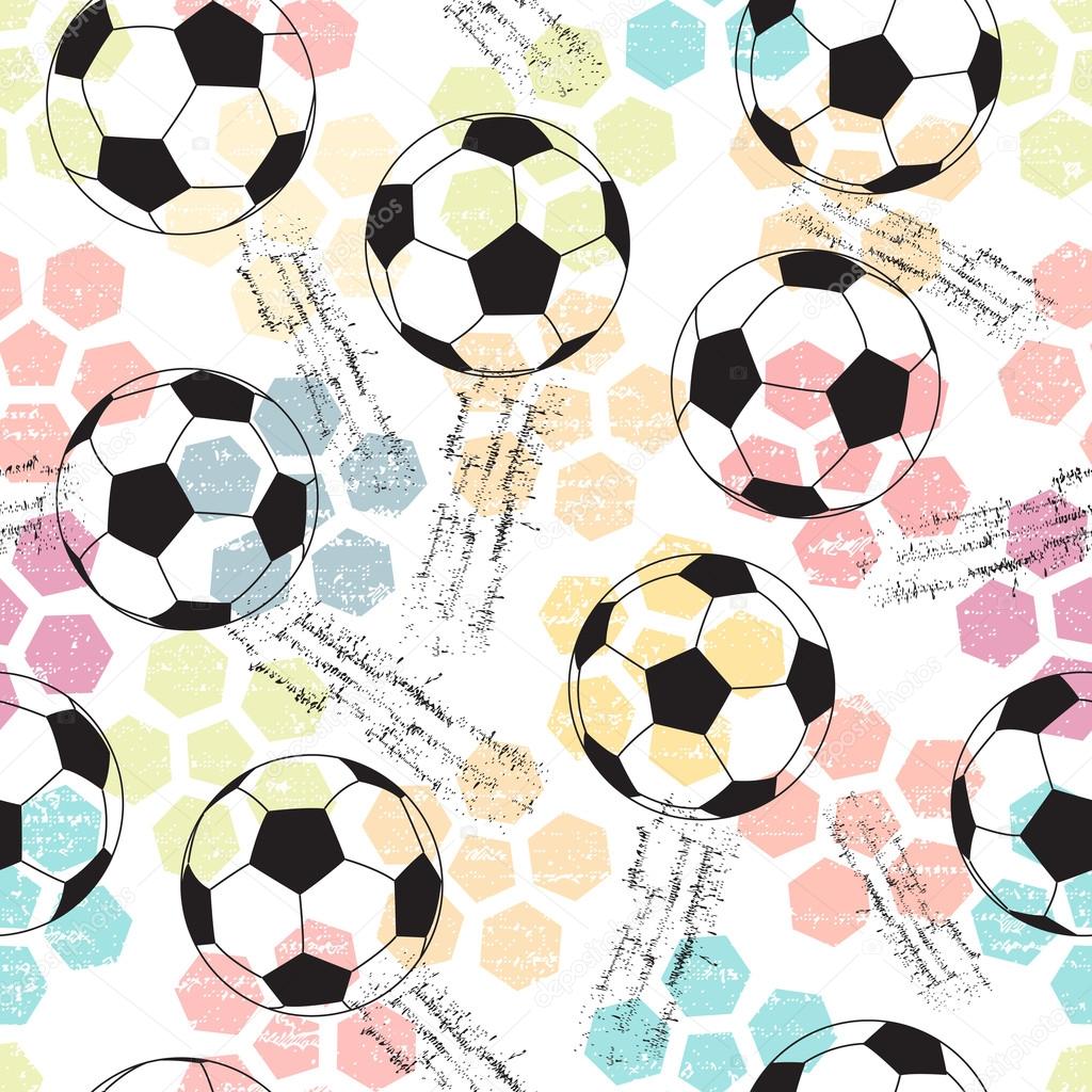 Background with print and soccer ball.