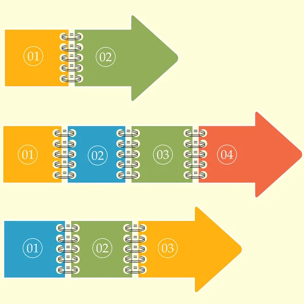 Pasos flechas — Vector de stock