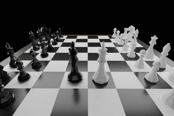 Bas Jeu Échecs Poly Sur Échiquier Illustration — Photo