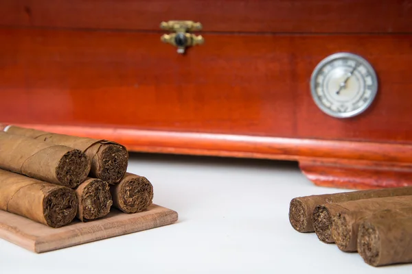 Puros y humidificadores cubanos — Foto de Stock