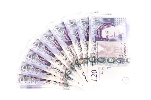 Банкноты британского фунта — стоковое фото