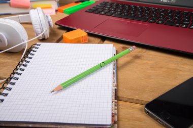 Resepsiyon çalışma alanının üstten görüntüleme