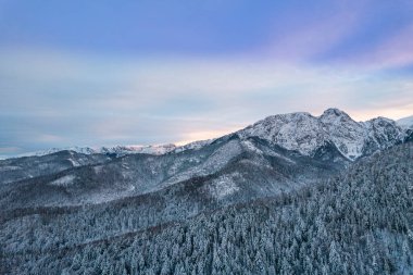 Giewont Mount Peak, Famous Tourist Winter Destination in Polish Mountains.