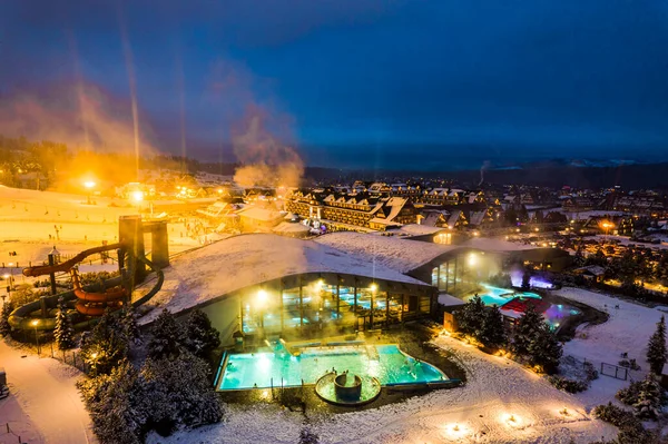 Bialkatatrzanska Bania Ski Resort Thermal Baths Zakopane Drone View — Stockfoto