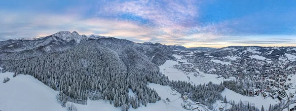 Aerial Panorama Giewont Zakopane Winter — 스톡 사진