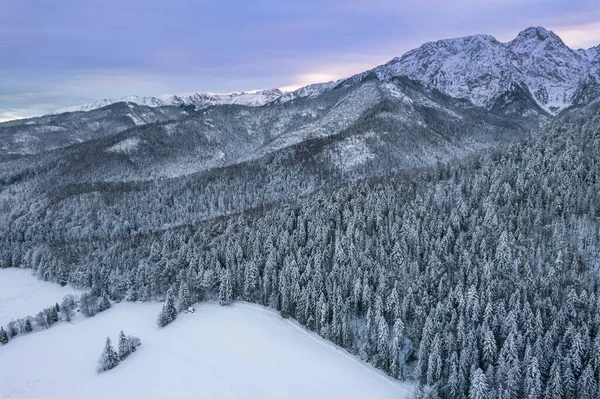 Mount Giewont Winter Tatra Park Zakopane Poland — Zdjęcie stockowe