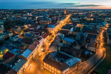 Old Town in Tarnow, Poland. Drone View.