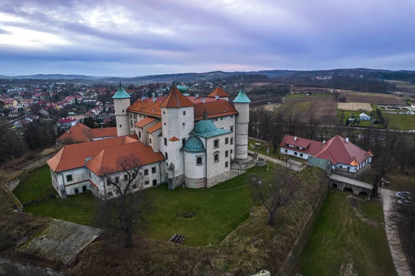 Castle Nowy Wisnicz Lesser Poland Aerial Drone View — Φωτογραφία Αρχείου