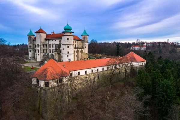 Castle Nowy Wisnicz Lesser Poland Aerial Drone View — Φωτογραφία Αρχείου