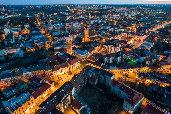 Old Town Cityscape Tarnow Poland Drone View — Zdjęcie stockowe