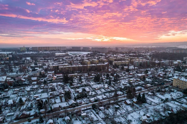 Tarnow Urban Landscape Winter Drone — Stock fotografie