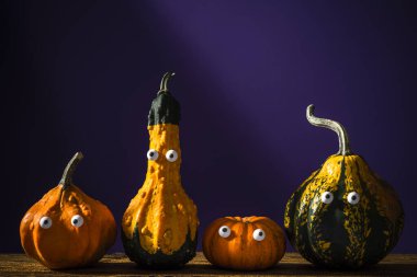 Halloween Funny Pumpkins. Scary Background.
