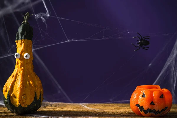 Funny Halloween Pumpkin Spooky Scary Background — Zdjęcie stockowe