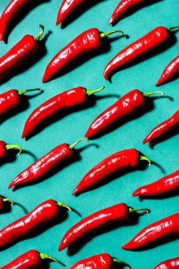 Red Hot Chili or Chilli Background. Graphic Pattern Bold Food Background.