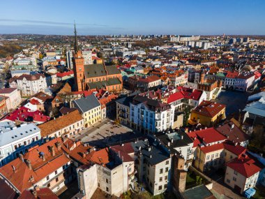Tarnow Town Skyline Aerial View on Sunny Day in Poland.