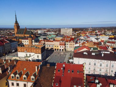 Tarnow Historic Town Square. Aerial Drone View. Poland City.