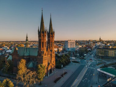 Tarnow Skyline and Cathedral Church Towers in Poland.