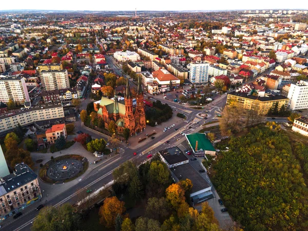 Drone View Tarnow City Dusk — Stock fotografie