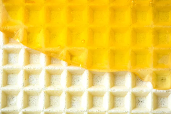 Honey Glaze Wafer Closeup View Sweet Food Background — Photo