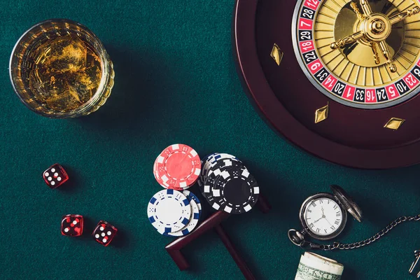 Casino Poker Games Background Top View — Stok fotoğraf