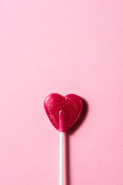 Forma Corazón Lollypop Dulce Rojo — Foto de Stock
