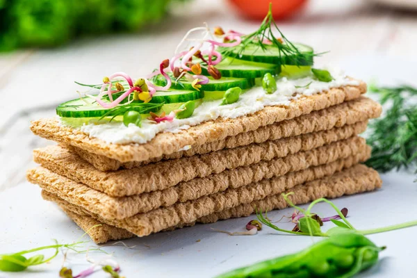 Sayuran Segar Roti Lapis Ringan — Stok Foto