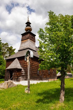 Stara Lubovna Skansen Yunan Katolik ahşap kilisesi Aziz Başmelek Michael, Slovakya Cumhuriyeti.