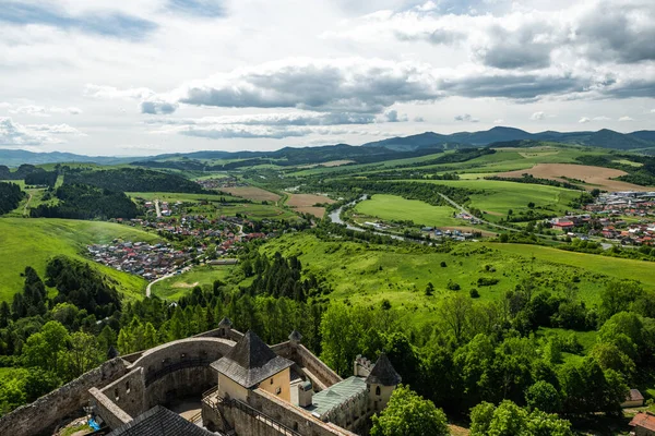 Vista Από Σλοβακία Φρούριο Stara Lubovna Κάστρο Όρη Τάτρα Σλοβακία — Φωτογραφία Αρχείου