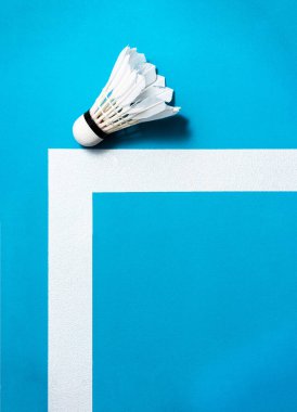 Badminton oyun arkaplanı, sahada kuş tüyü top..