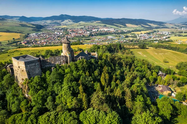 Stara Lubovna Κάστρο Στη Σλοβακία Εναέρια Άποψη Drone Καλοκαίρι — Φωτογραφία Αρχείου