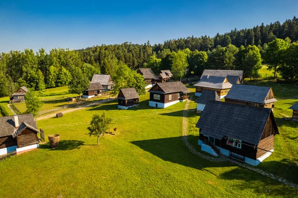 Pueblo Skansen Cerca Del Castillo Stara Lubovna Eslovaquia — Foto de Stock