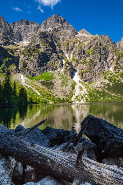 Lac Morskie Oko Sea Eye Dans Les Montagnes Tatra Près — Photo