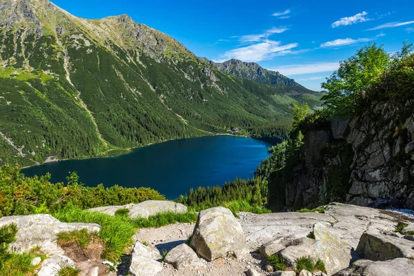 Lac Morskie Oko Sea Eye Dans Les Montagnes Tatra Près — Photo