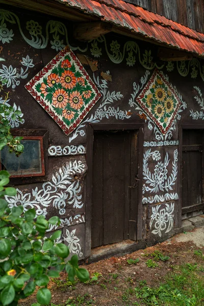 Painted Facade Rural Vilage Zalipie Poland — Stock Photo, Image