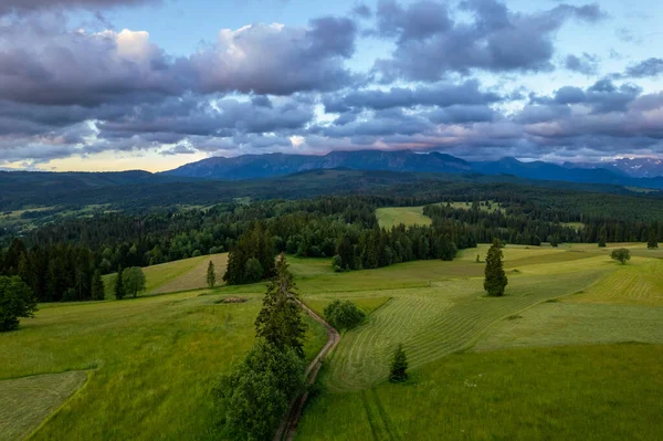 Landschaft Der Region Podhale Der Tatra Polen Drohnen Ansicht — Stockfoto