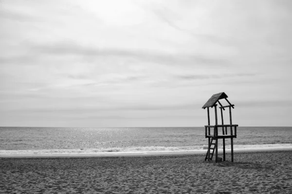 Strand schwarz-weiß — Stockfoto