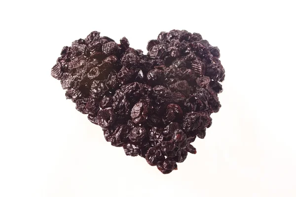 Dried cherry heart — Stock Photo, Image