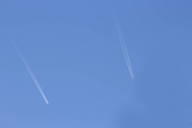 Two planes high in sky