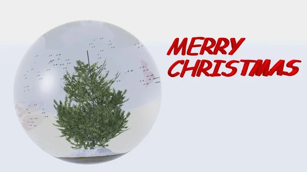 Veselé vánoční sněhová koule — Stock fotografie