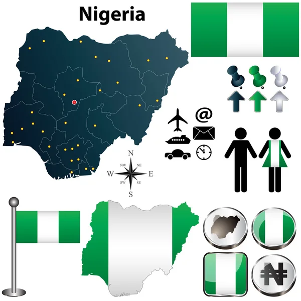 Nigeria map with regions