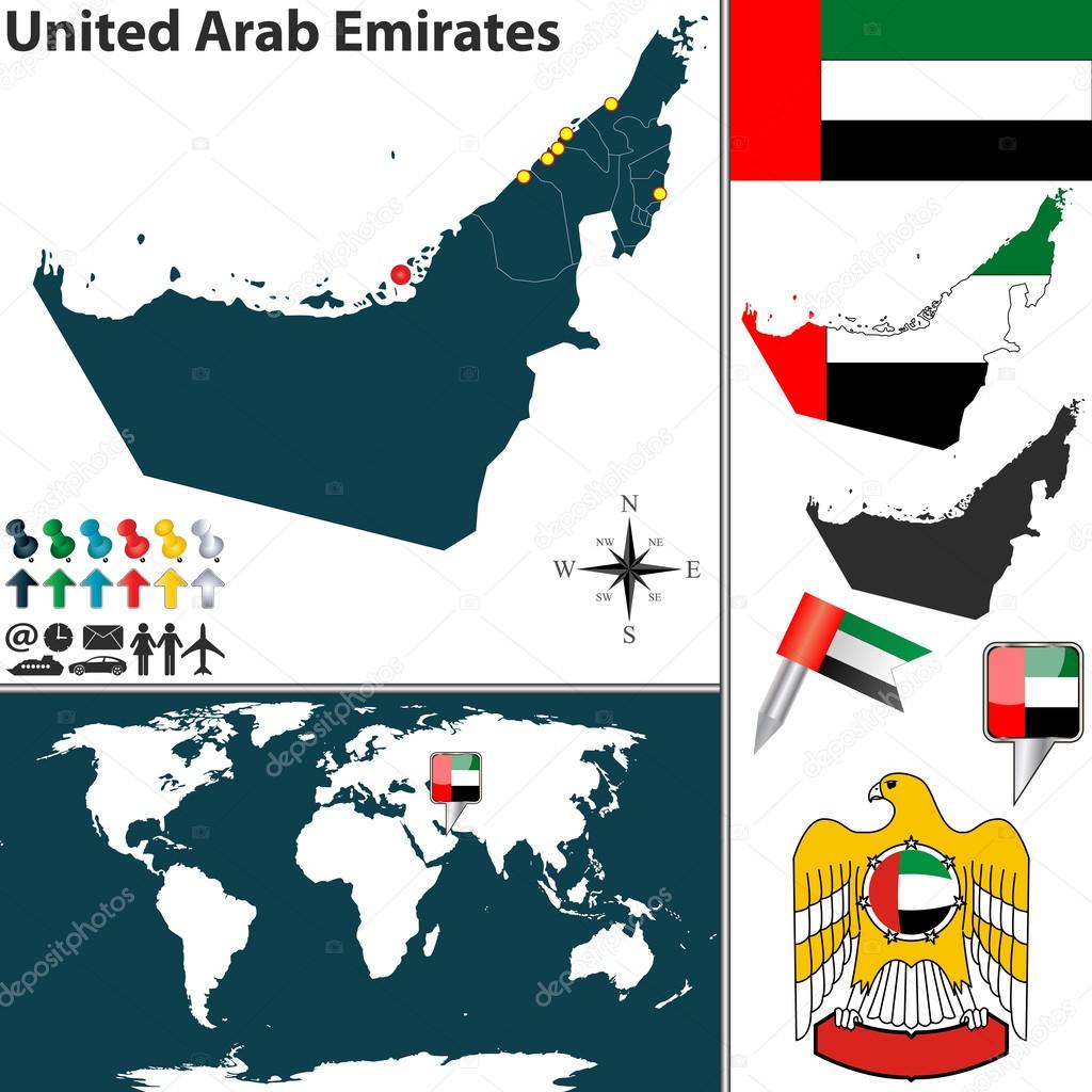 Carte Des émirats Arabes Unis Image Vectorielle Sateda